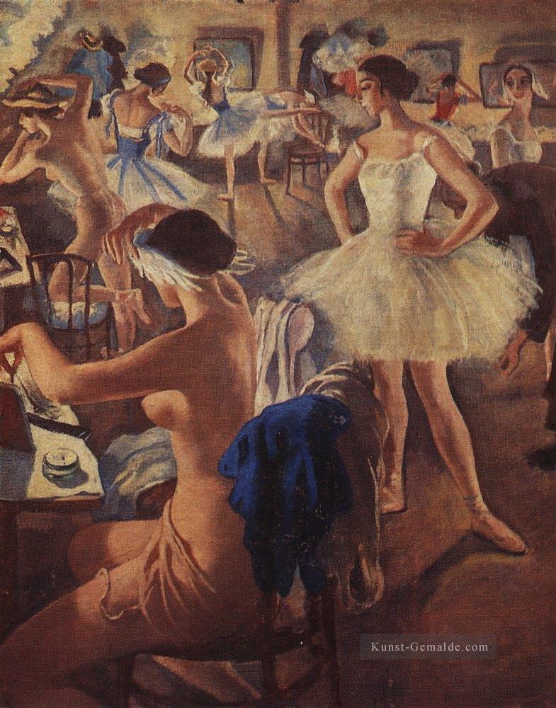 in Umkleidekabine Ballett Schwansee 1924 Russisch Ölgemälde
